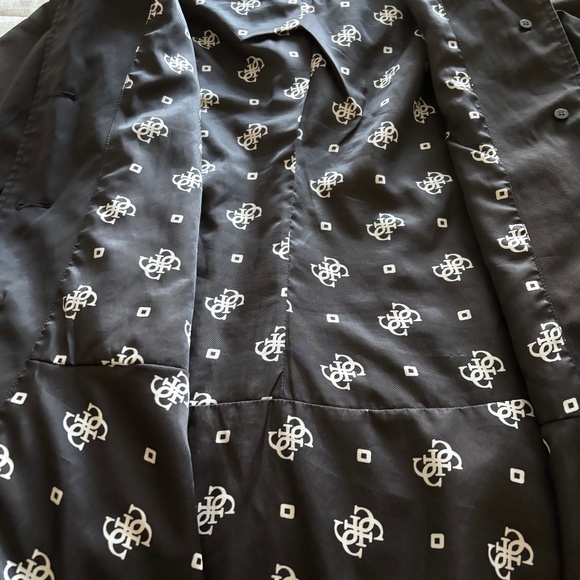 Guess Woman’s Collared Hooded Button Closure Lined  Midi Jacket Black Size M - Picture 9 of 9